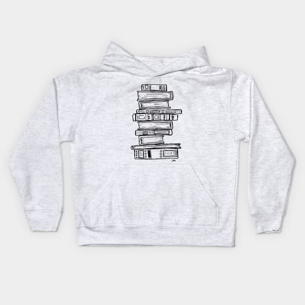 Stack of Books Kids Hoodie by LauraKatMax